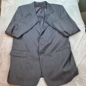 Andre Vachon Blazer Mens 50R Gray 100% Wool 2-Button Jacket Excellent